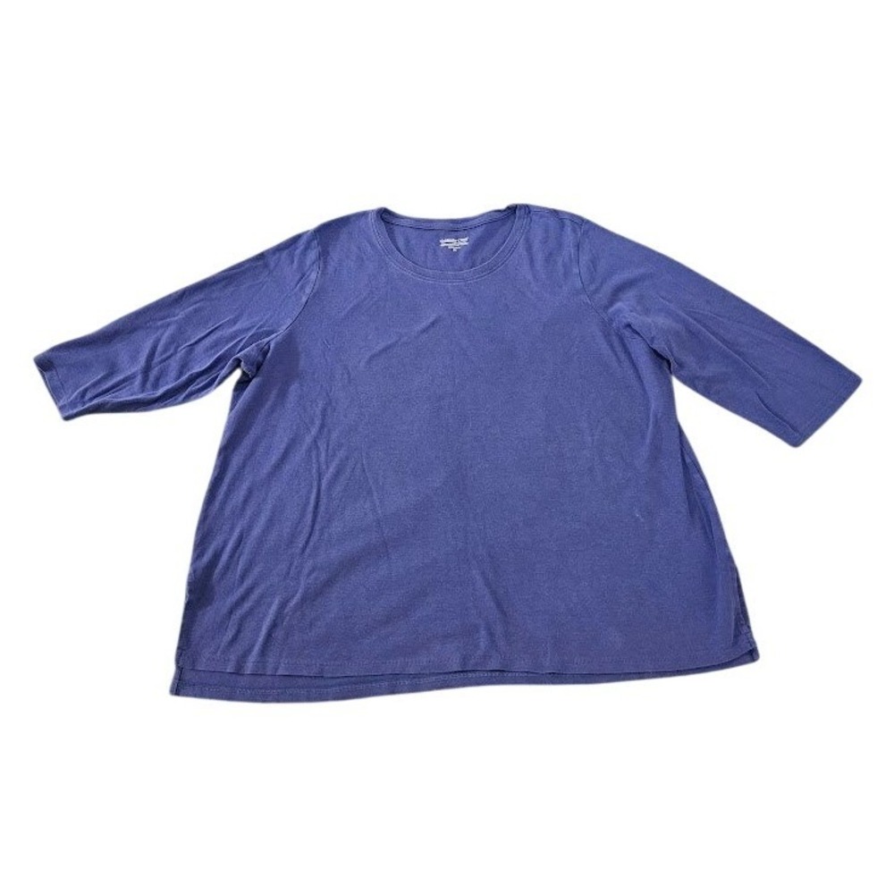 Coldwater Creek Best Cotton Top Purple Plus Size 3X Basic Shirt Tee